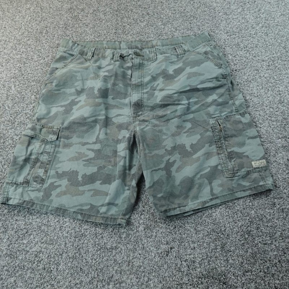 Wrangler Shorts Mens 44 Green Camo Cargo Military Hiking Utility Outdoor Hunting